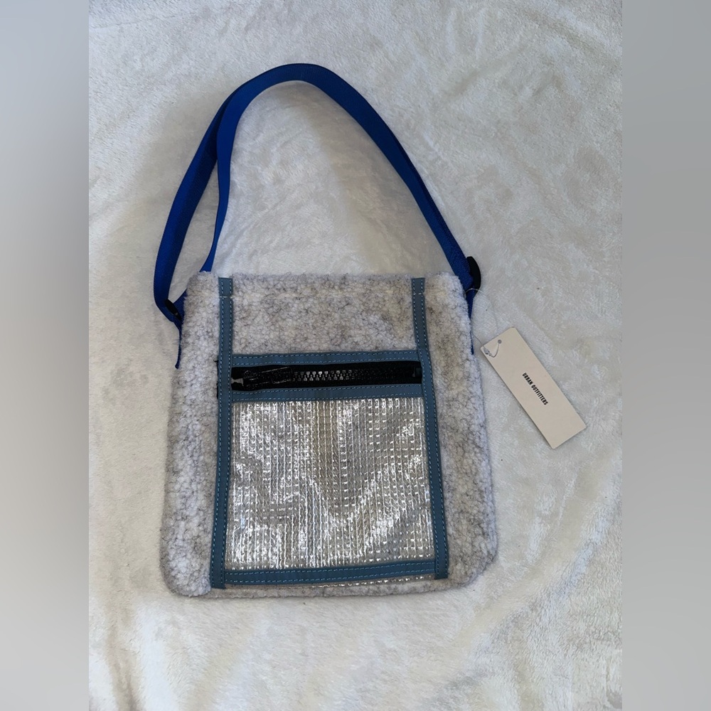 Urban Outfitters Sherpa Sling Bag Blue/Grey Hobo Boho Hippie Spring Vacation